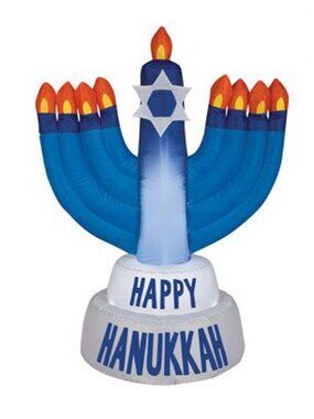 Gemmy 4' Airblown Happy Hanukkah Festival of Lights Menorah Inflatable Jewish